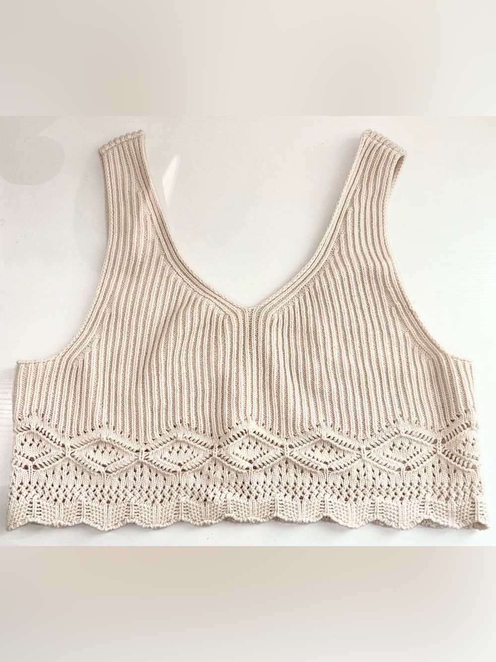 House of Harlow 1960 Crochet Crop Top, Size Large